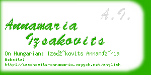 annamaria izsakovits business card